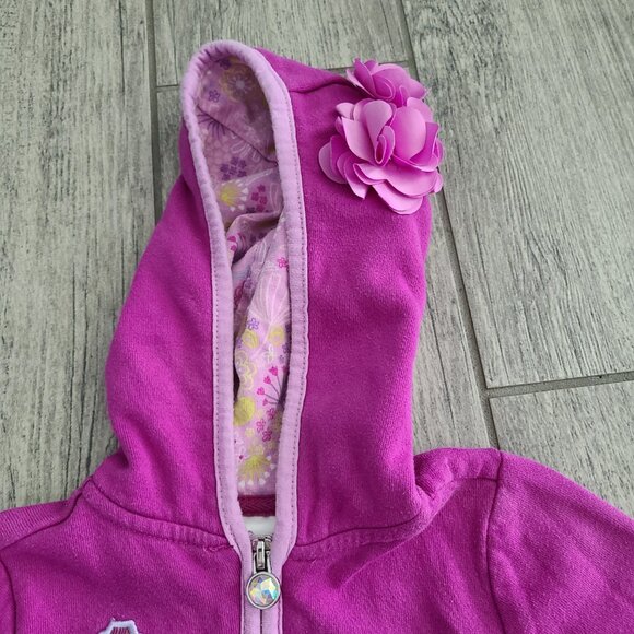 Disney Store Sofia the First toddler girls purple zippered hooded sweater size 2 - Picture 4 of 7